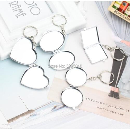 Travel Mini Portable Folding Pocket Compact Makeup Mirror Key Ring Keychain F946