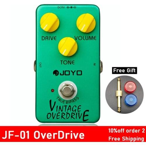 JOYO JF-01 Electric Bass Vintage Overdrive Effect Guitar Pedal DC 9V True Bypass Dynamic Compression with connector