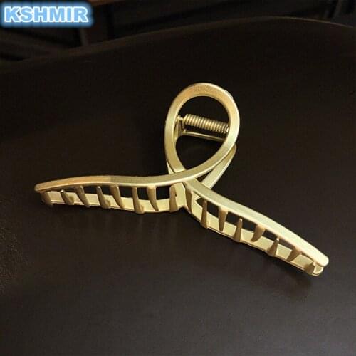 European and American Fashion Simple Metal Hairpin Hair Accessories For Woman Large Plate Hairpin Elegant Ball Head Shark Clip