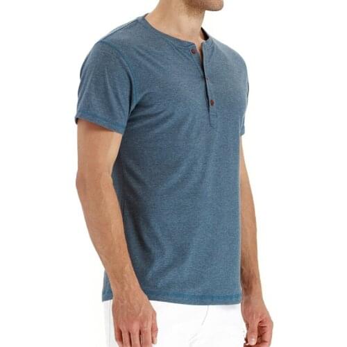 Fashion Mens Casual Slim Fit Basic Short Sleeve Summer T-Shirt Button-down Solid Color Oversized Stretch Solid Color Shirts Tee