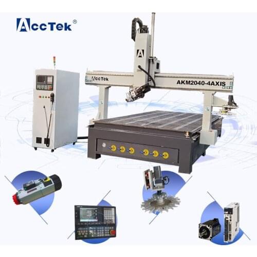 Cnc Engraving Machine Desktop Cnc Router 2040 ATC with T Slot and Vacuum Table 4 Axis