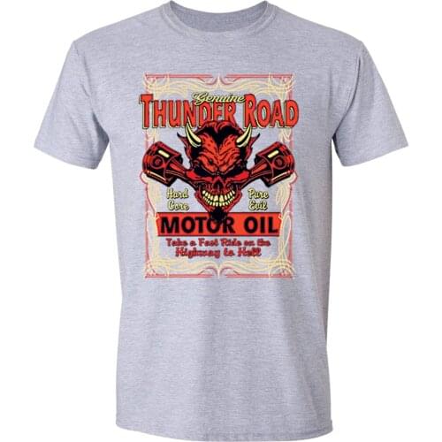 2019 Hot Sale New MenS Genuine Thunder Road T-shirt Engine Devil Hard Core Route 66 American Oil Biker Summer Fashion