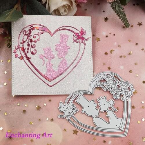 The Lover in The heart Frame Metal Cutting Dies Stencils for DIY Scrapbooking/Photo Album Decorative Embossing DIY Paper Cards