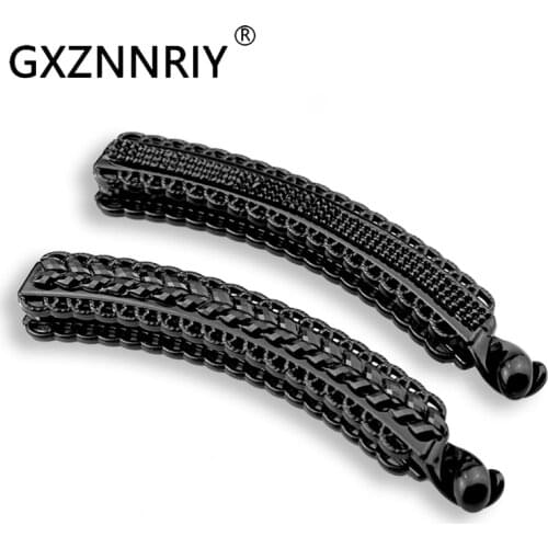 Fashion Black Rhinestone Hair Clips for Women Hair Accessories Banana Clip Barrette Hairpin Long Hairclip Trendy Headwear Gifts