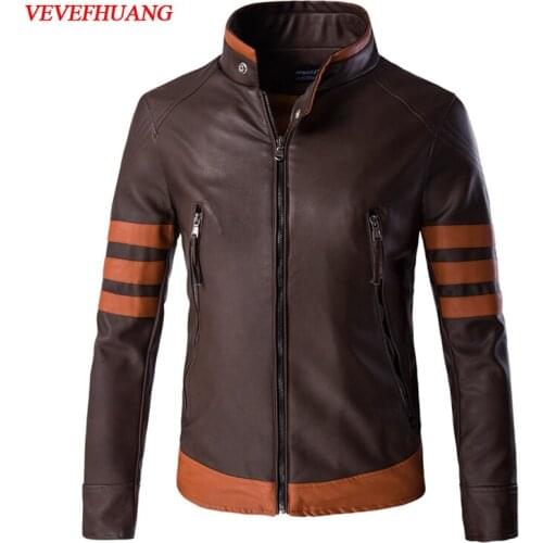 VEVEFHUANG Autumn Winter Leather Jacket Men Cosplay X Men James Logan Howlett PU Motorcycle Suede Jacket Male Windbreaker