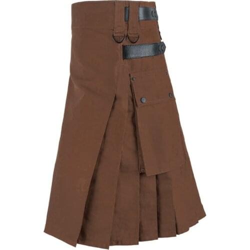 Plus 5XL 2019 New Victorian Gothic Knight Clothing for Adult Men Scotland Kilt Pleated Skirt Halloween Cosplay Masquerade Pirate