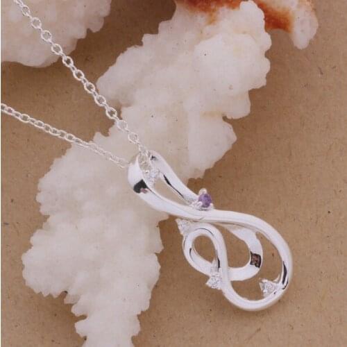 Wholesale High quality silver plated Fashion jewelry chains necklace pendant WN-105