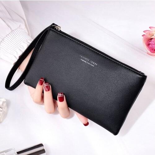 Wholesale Women Wallet Lady Wristlet Handbags Long Money Bag Zipper Coin Purse Cards ID Holder Clutch Woman Wallet 100PCS/lot