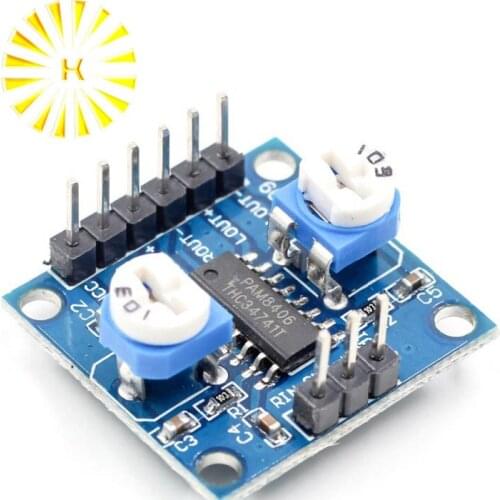 PAM8406 Digital Amplifier Board With Volume Potentiometer 5Wx2 Stereo M70 Connector