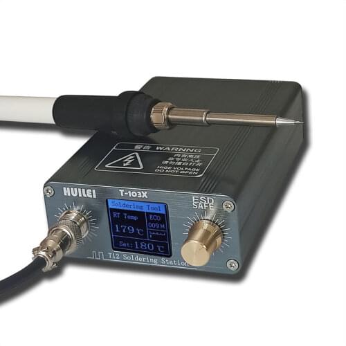T12 Soldering Iron Station, 75W Digital Display Temp Control 80~500℃ Quick Heating Soldering Station, Auto Standby, With Solder