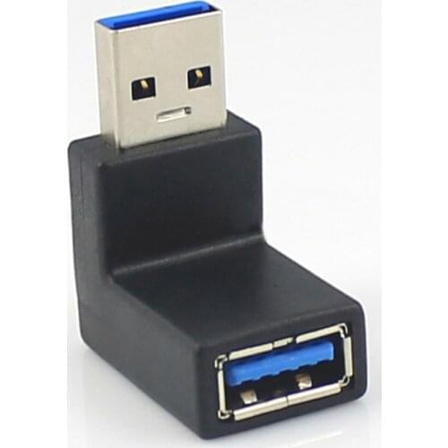USB 3.0 A Male to Female Adapter Extension 90 Degree Right Angle Adapter Plug with Female End Points Upward QJY99