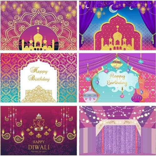 Diwali Festival Party Backdrop for Photography Mural India Diwali Candle Burning Lights Laxmi Puja Background Photo Studio