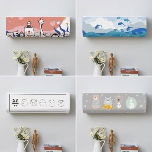 Cartoon Air Conditioner Dust Cover Indoor Wall Mounted Air Conditioning Protector Easy Cleaning Cover Protective Case Home Decor