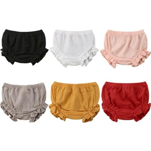 Toddler Kids Baby Boy Girl Ruffles Solid Color Bloomers Shorts PP Bottom Outfits Children Clothes 9M-5Y