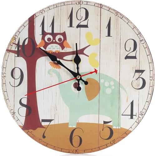 Modern Large Wall Clock 3 Vintage Style Non-ticking Silent Antique Wood Wall Clock For Home Kitchen Office Sticker Decal Home Mo