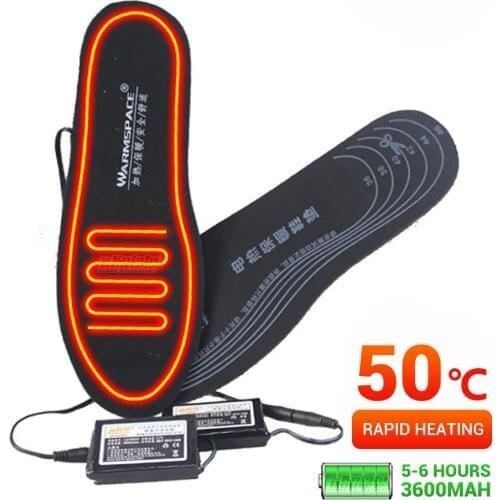 Cycling Sneaker Mtb Heated Insoles Sneaker Winter Bicycles Shoes Electric Heating Insoles Thermal Battery Powered Washable