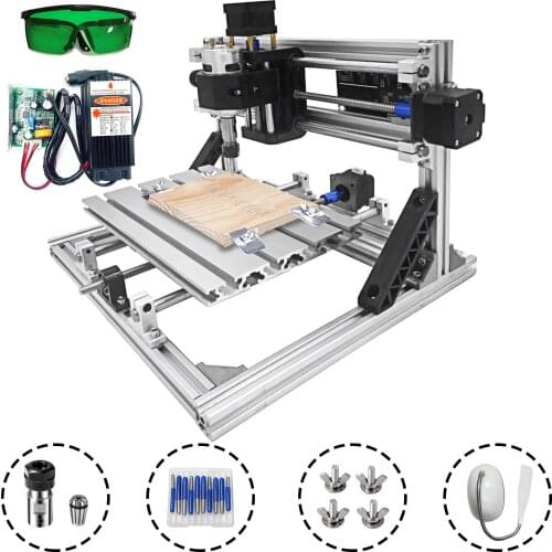 VEVOR 3 Axis CNC 2418 Router Kit Engraving Machine 24X18CM 5500MW Laser Engraver for Milling Woodworking Machinary DIY Craft
