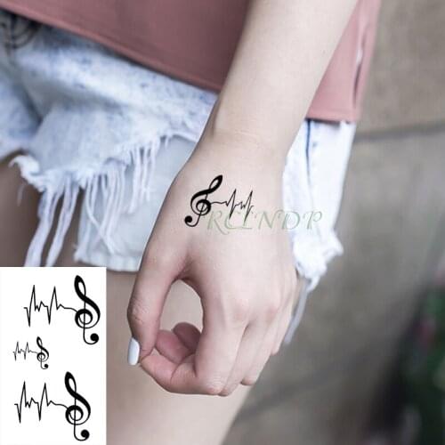 Waterproof Temporary Tattoo Sticker musical note heartbeat small tatto flash tatoo fake tattoos for girl men women kid