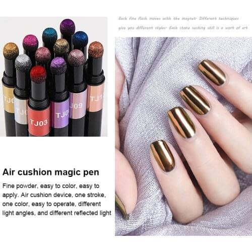 Nail Cushion Magic Pen Magic Mirror Chalk Cushion Pen Solid Local Tyrant Gold Pen Aurora Powder Air Cushion Pen Nail Decor TSLM1