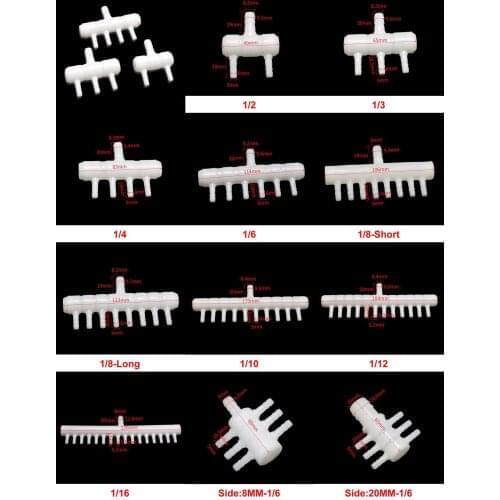 1/2Pcs Multi-way Splitter Joint Straight Distributor Gas Air Water Exhaust Shunt Connector For Fish Tank Pump Pipe 8MM 5MM 20MM