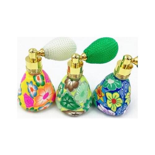 100pcs 15ml Balloon Perfume Bottles Refillable Bottle Atomizer Spray Polymer Clay Spray Case Travel Portable box