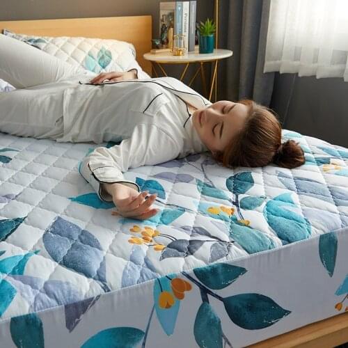 100% Waterproof Pure Color Quilted Embossed Mattress Protector Fitted Sheet Style for Bed Anti-mite Mattress Cover Copri