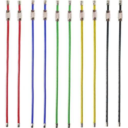 20Pack Colored Nylon Coated Stainless Steel Wire Keychains 2Mm 6.3 Inches Aircraft Cable Key Ring Loops for Hanging Luggage Tags