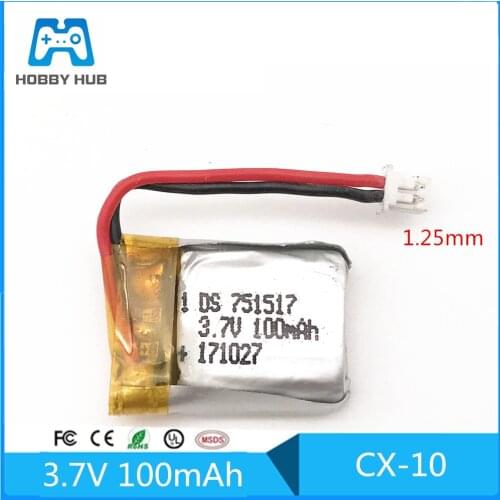 3.7V 100mAh For Cheerson CX10 CX-10 CX-10A RC Quadcopter Spare Parts 3.7V 100mAh Lipo Battery