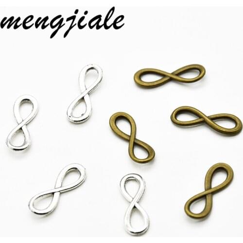 30pcs Wholesale Two Color Infinity Connector Charms Alloy Metal Pendants For DIY Handmade Jewelry Accessories Making 23*8mm