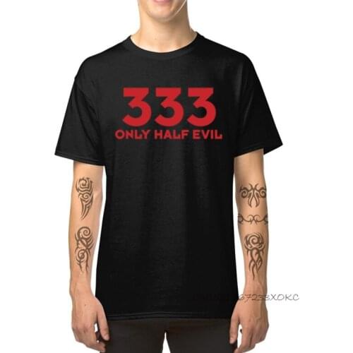 333 Half Evil Student Tops Family Tees Male TShirt Funny Mens T-shirts Letter 100% Cotton Crewneck Print T Shirt