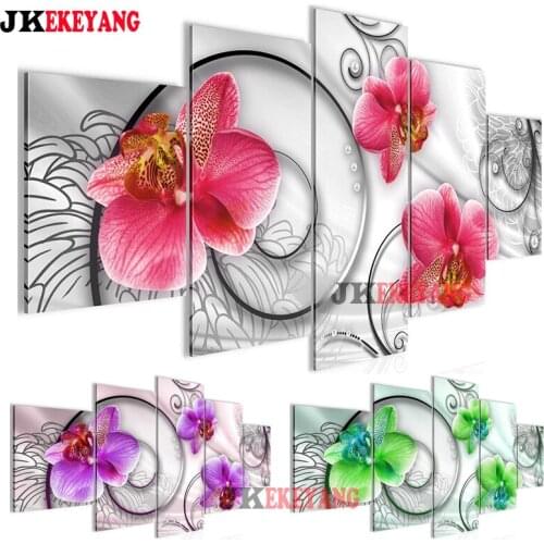 5pcs 5D Diy Diamond embroidery"beautiful flower"Cross Stitch full square diamond painting,puzzle Y4350