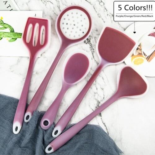 5Pcs Cooking Tools Set Utensils Kitchen Accessories Food Grade Silicone Non-Stick Temperature Resistance Cookware Kitchen Tools
