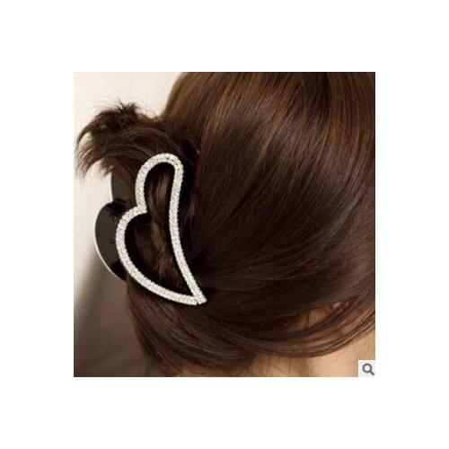 60pcs/lot DIY Acrylic Diamond Hair Clip Loving Heart Set Drill Black Brown Hair Claw Hair Care & Styling Accessories Tools HA591