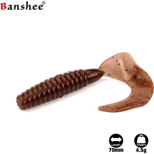 70mm /4.5g 10pcs/lot soft KAL70 artificial bait wobbler small Mouth Bass fishing lure tackle Grub pvc for jig head worm 6 colors