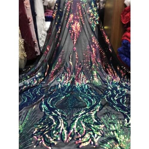 African Lace Fabric 2021 High Quality Lace Fabric French Sequin Lace Fabric Embroidery Nigerian Party Dress J3667