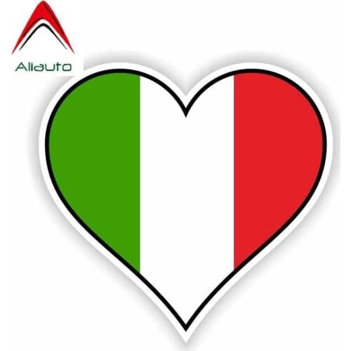 Aliauto Creative Car Sticker Heart Italy Accessories Bike Window Waterproof Sunscreen Anti-UV Reflective Decal,12cm*11cm