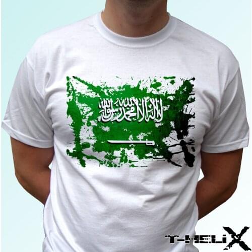 Saudi Arabia Flag White T Shirt Top Tee Design 2019 Men T Shirt Fashion Funny Clothing Casual Short Sleeve Men Tees