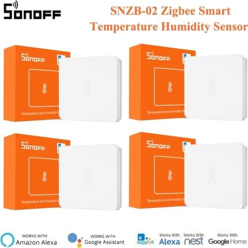 SONOFF SNZB-02 Zigbee Smart Temperature Humidity Sensor Real-time Sync eWeLink APP,Work With Alexa Google Home SONOFF ZBBridge