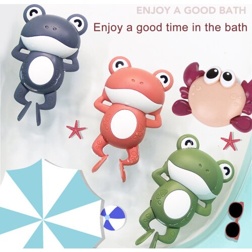 Baby Bath Toys 0 12 Months for Kids Swimming Pool Water Game Wind-up Clockwork Animals Crab Frog for Children Water Toys Gifts
