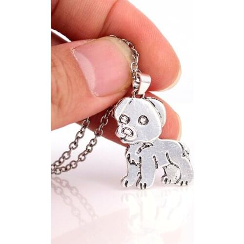Hzew children gift cute Pugs dog pendant necklace dog necklaces