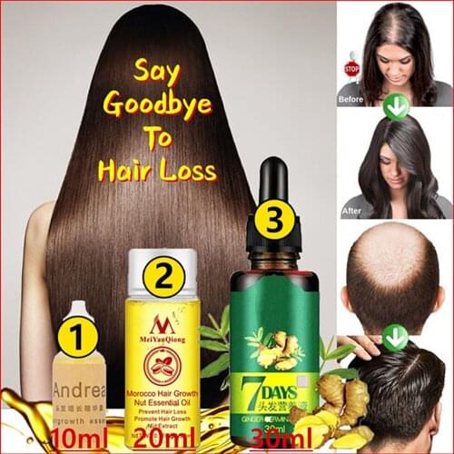 10/20/30ML Hair Growth Essence 7 Days Germinal Hair Growth Serum Essence Oil Hair Loss Treatment Growth Hair for Women Organic