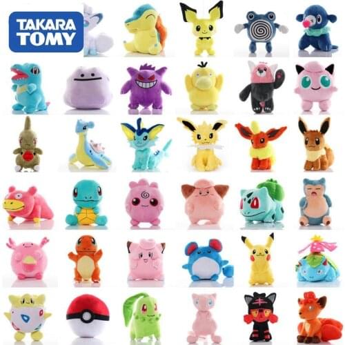 41 Styles TAKARA TOMY Pokemon Original Pikachu Squirtle Stuffed Hobby Anime Plush Doll Toys For Children Christmas Event Gift