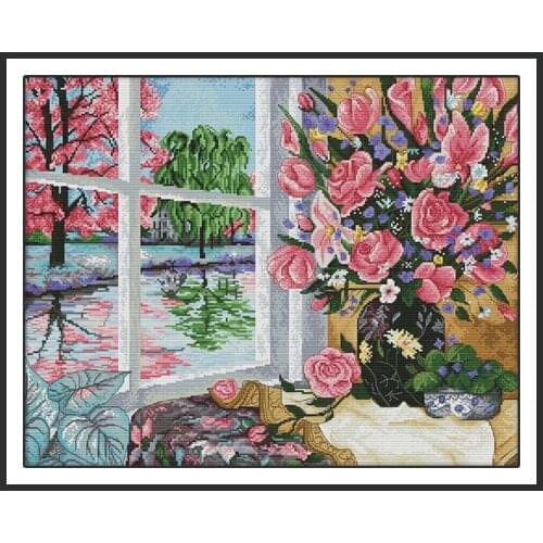 Blossom-oil Painting Patterns 14ct 11ct Counted Printed Cross Stitch Kit DIY Handmade Needlework Set Cross stitch Embroidery Kit