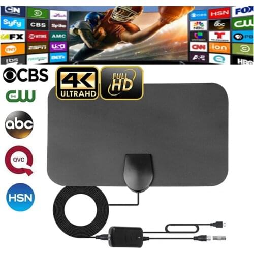 Kebidumei 4K Digital HDTV Aerial Indoor Amplified Antenna 50 Miles Booster 25DB High Gain HD1080P TV HD Digital TV Antenna