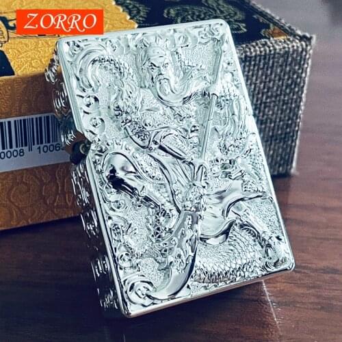 Zorro Creative Fashion Brass Retro Classic Kerosene Lighter Men Smoking Lighter Accessories Gadgets Mens Gift