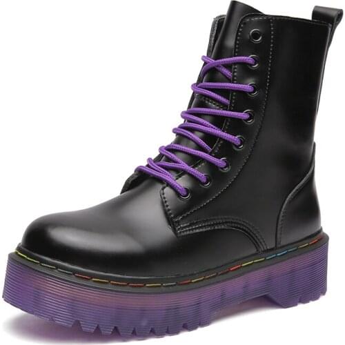 Fashion Boots Men High Quality Men Casual Boots Comfortable Platform Shoes Martin Boots Leather Male Punk Motorcycle Ankle Boots