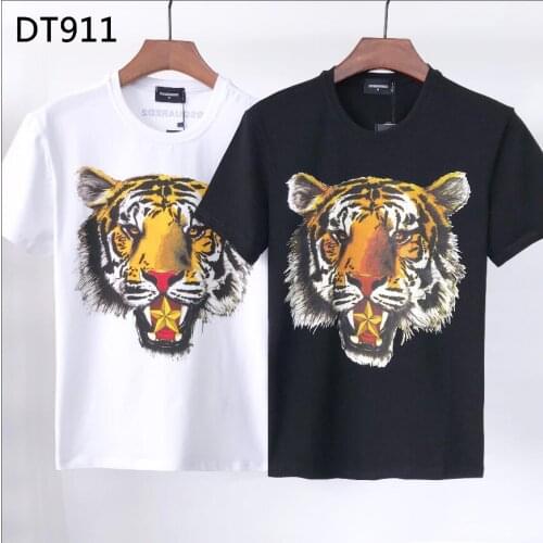2021 new Dsquared2 mens printed T-shirt, round neck oversized T-shirt DT911