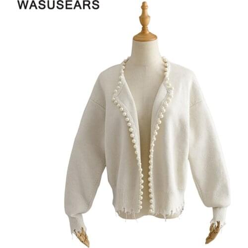 Autumn long sleeve cardigan sweater women korean style knitted sweater casual white black sweater coat loose cardigans 2021