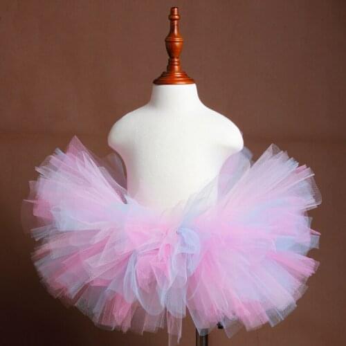 Pastel Pink/Light Pink/Blue Fluffy Tutu Skirt Baby Birthday Party Tulle Skirt Newborn Baptism Costume Girls Cake Smash Clothes