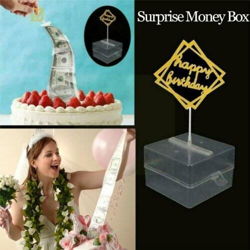 Birthday Surprise Gift Box Napkin Banknote Box Tissue Birthday Baking Cake Box Parent Surprise Pull Money Money Decoration Q0N6